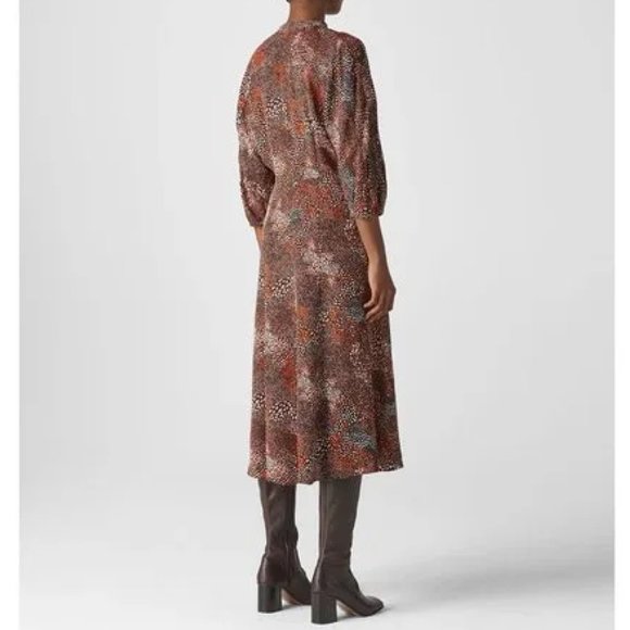 Whistles Abstract Animal Print Crepe Dress - Picture 3 of 8